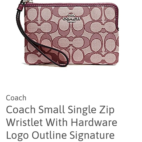 Coach Handbags - Coach outline signature corner zip small wallet